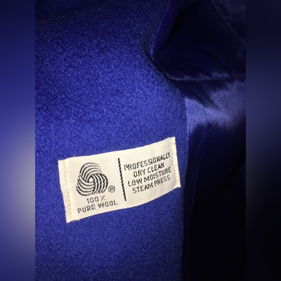 Alorna | Women’s Vintage Blue/Black 100% Pure Wool Trench Coat - Picture 12 of 14